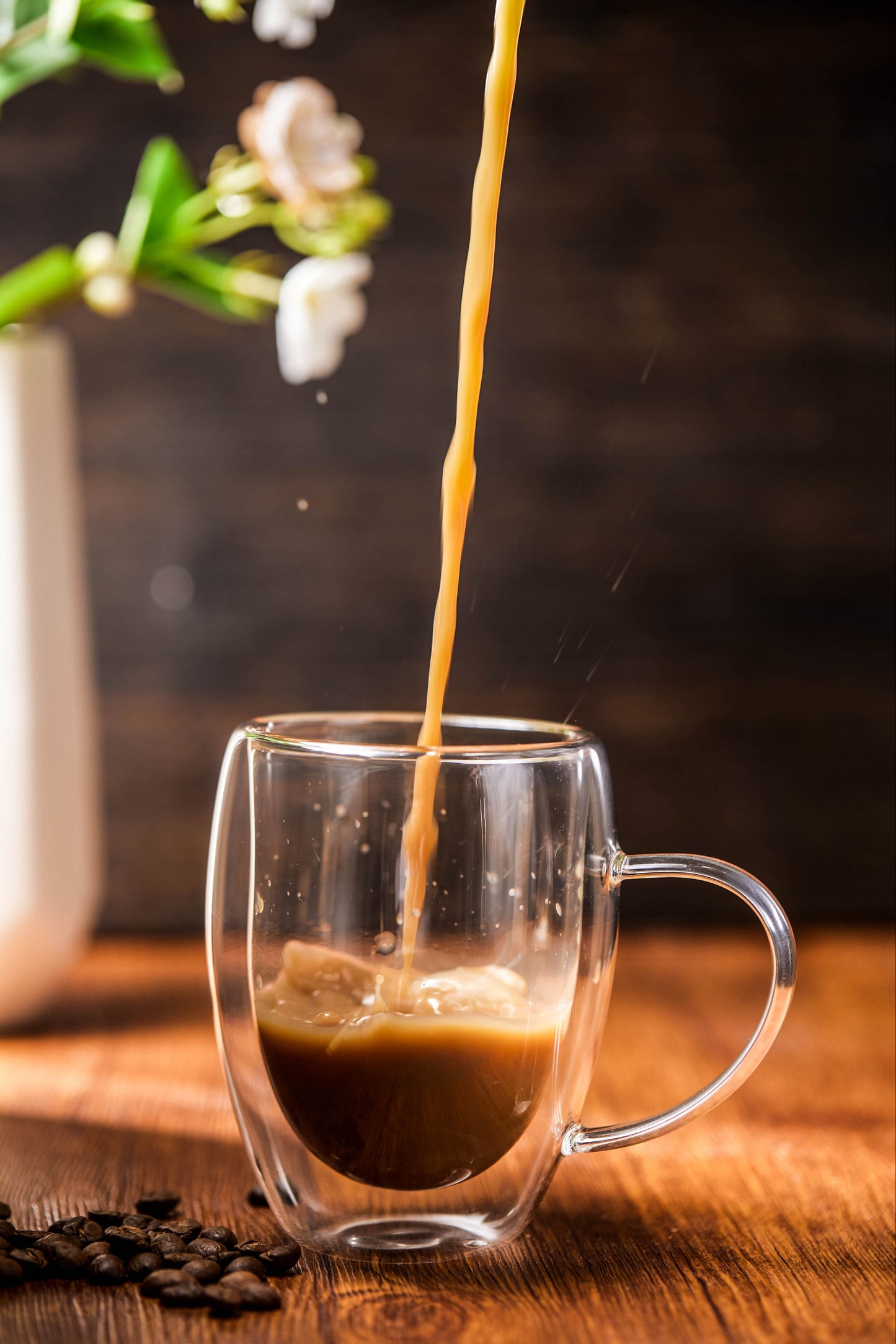 Double-wall Borosilicate Glass Mug with handle, 12 oz (350 ml)