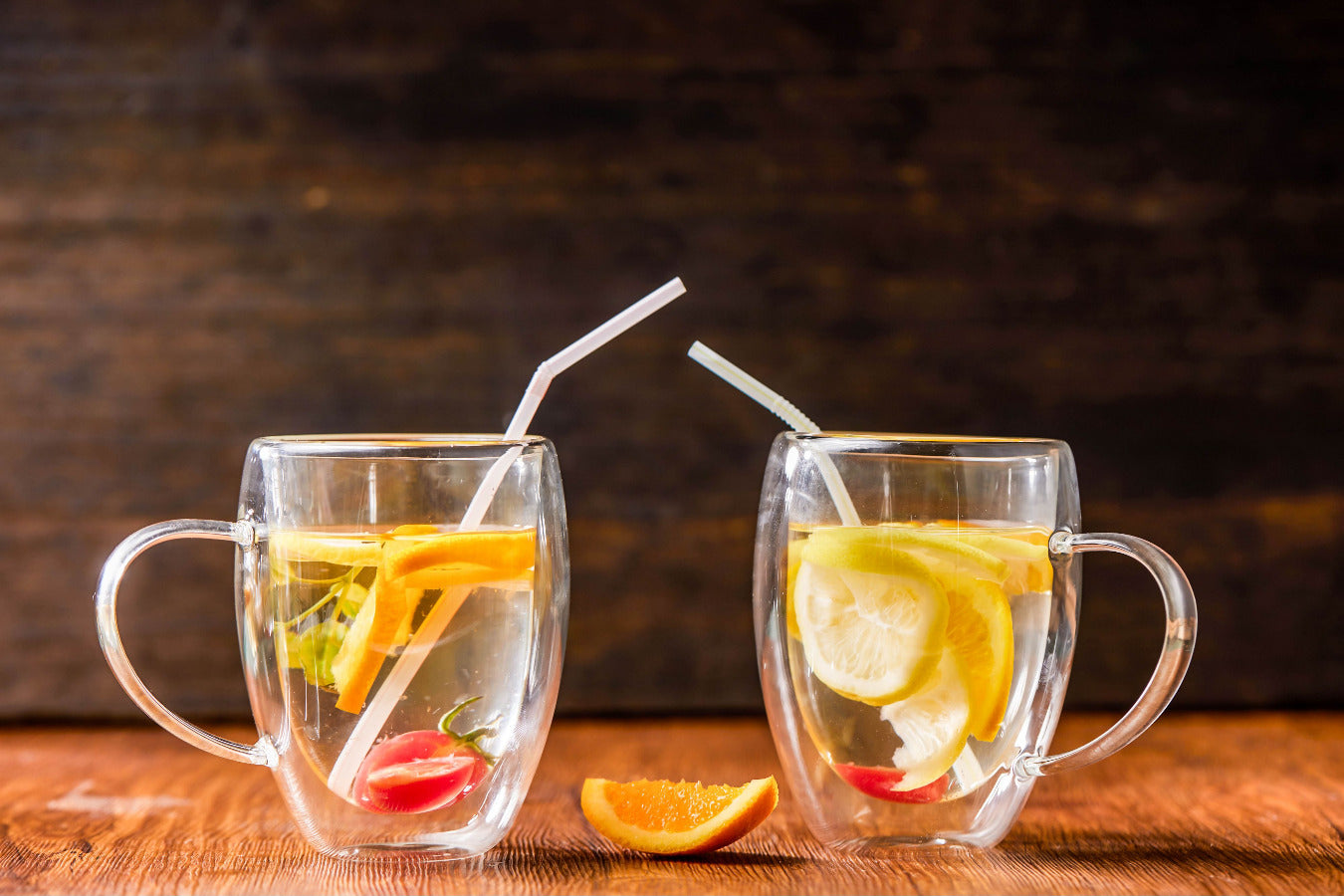 Double-wall Borosilicate Glass Mug with handle, 12 oz (350 ml)