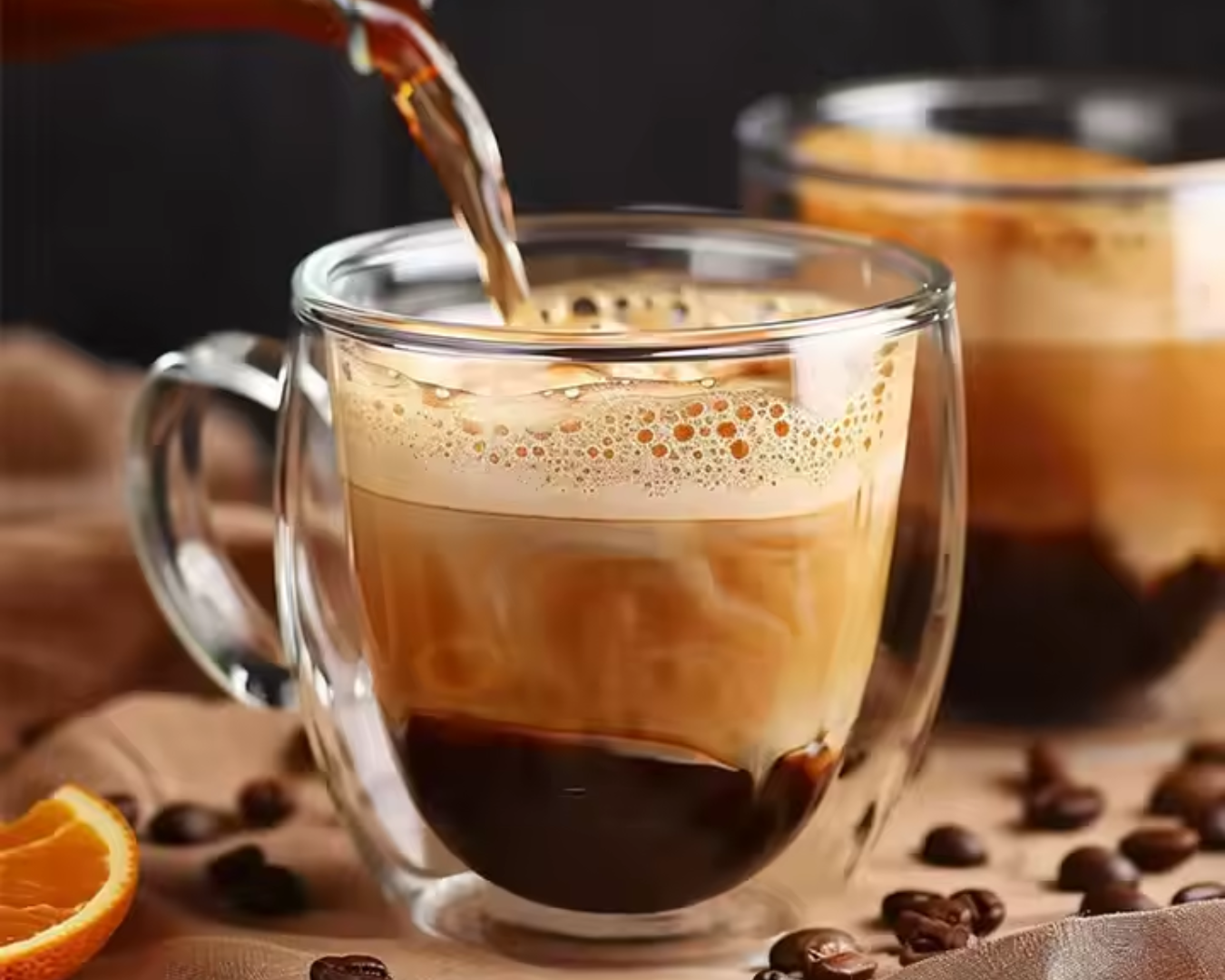 Double-wall Cups, Borosilicate Glass with handle, 5 oz (150 ml)